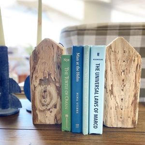 “The Rough Draft” Reclaimed Wood Handmade Bookends Light Natural Wash Artisian